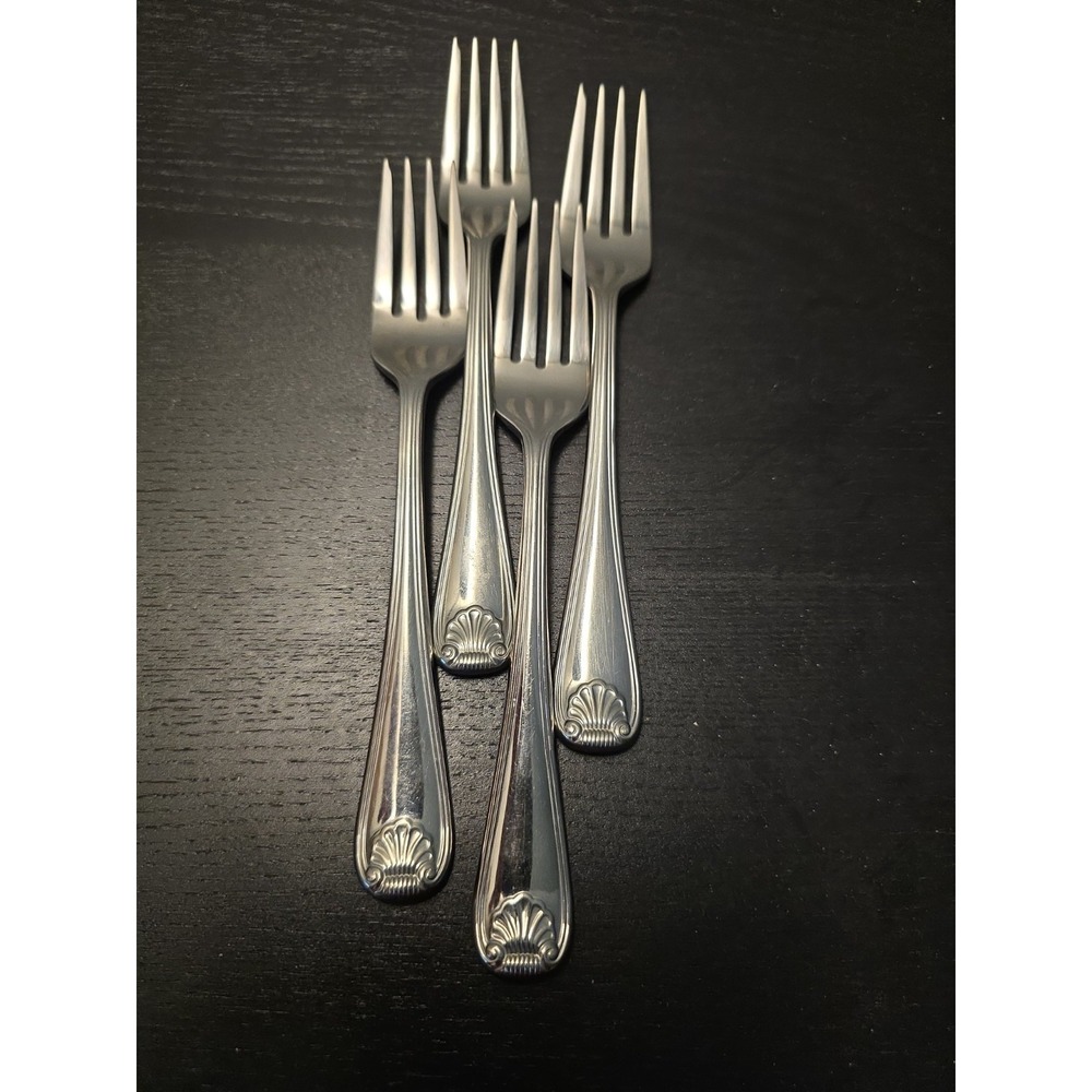 4 - Gorham GORHAM SHELL Glossy 18/10 Stainless Vietnam Flatware 7" SALAD FORKS